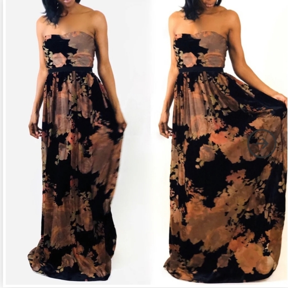 Anthropologie Dresses & Skirts - Velvet Erin Featherson Floral Formal Gown
